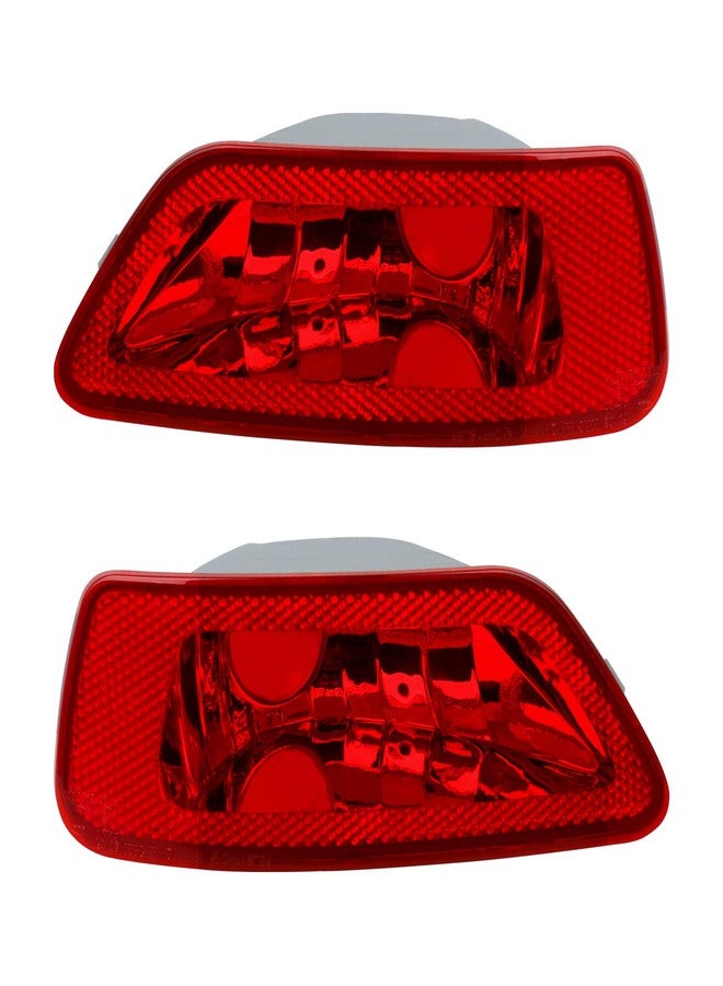 HERCOO Bumper Reflector Lights Lens Rear Right Fog Lamp Cover Compatible with Jeep Compass Grand Cherokee 2011 to 2017, Dodge Journey 2012 to 2018, Pack of 2 - Image 1